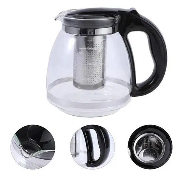 1 Pc Infuser Kettle – Elegant &amp; Functional Glass Teapot